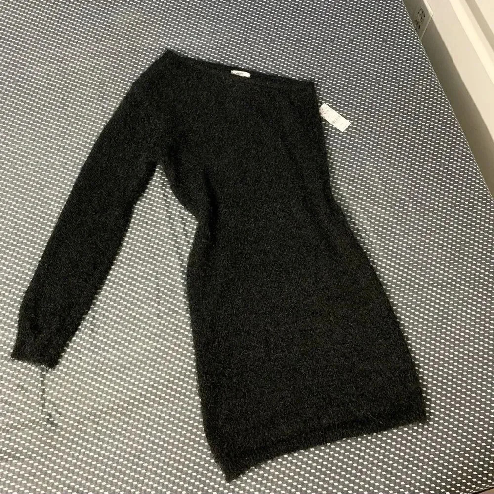 Ardene one shoulder knit black sweater dress Size M - Picture 3 of 6